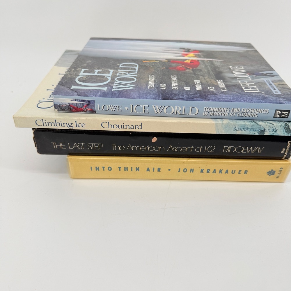 Mountaineering Book Lot 4 Jeff Lowe Signed Ice World Chouinard Krakauer K2 K2